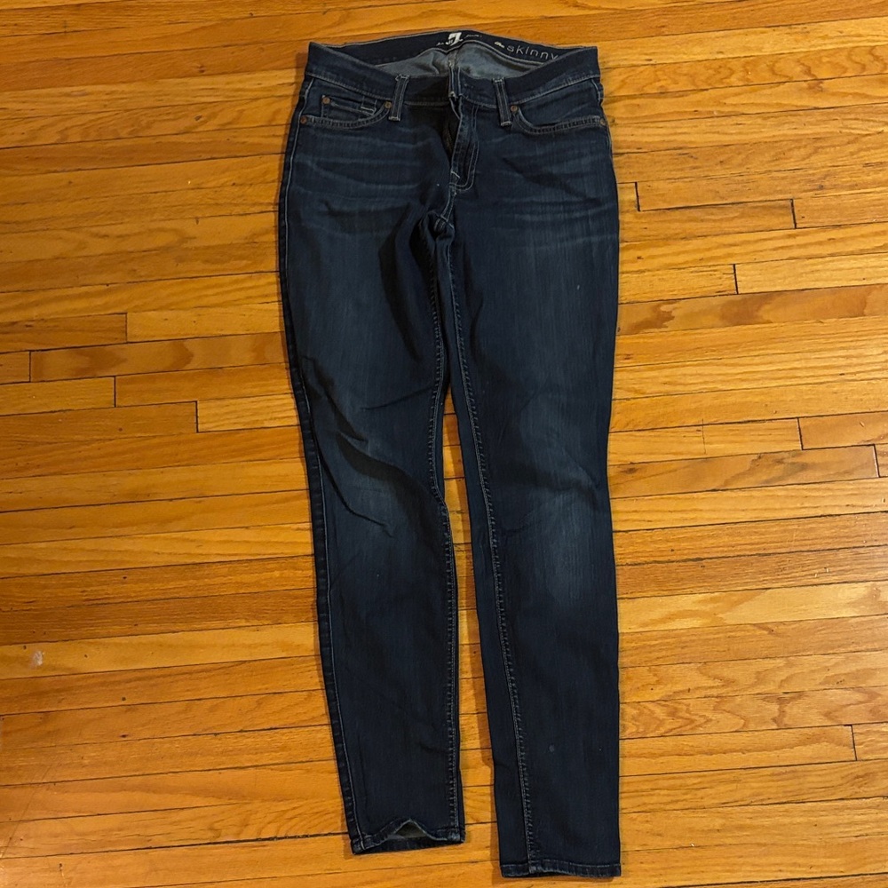 7 for all Mankind Dark Blue Women's Skinny Jeans - size 27